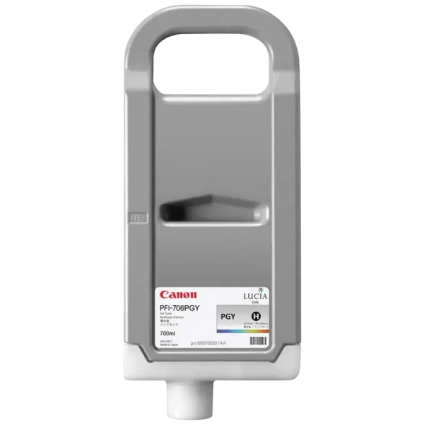 Cartuș de cerneală Canon PFI-706PGY, 700ml, Foto Gray Cartuș de cerneală Canon PFI-706PGY, 700ml, Foto Gray