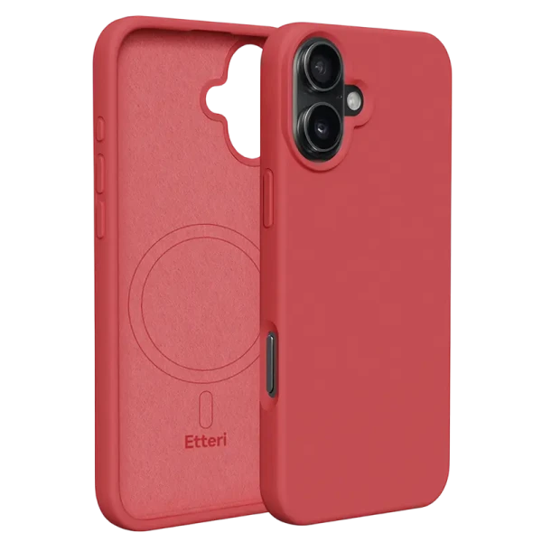 Чехол Etteri Silicone Mag для Apple iPhone 16, Raspberry