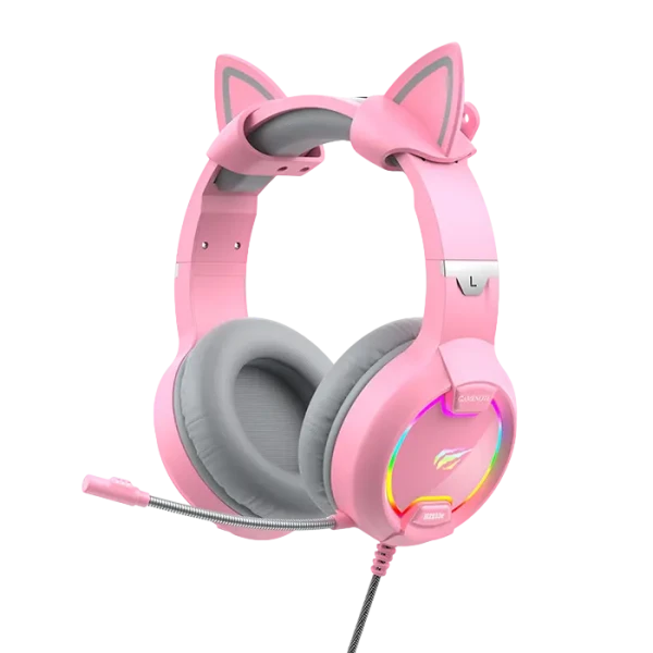 Căști gaming Havit H2233d, Cu fir, Roz Căști gaming Havit H2233d, Cu fir, Roz