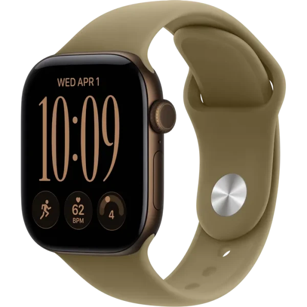 Apple Watch Series 12 GPS, 42mm Dark Bronze Aluminium Case with Olive Sport Band - S/M MJEF4 Apple Watch Series 12 GPS, 42mm Dark Bronze Aluminium Case with Olive Sport Band - S/M MJEF4