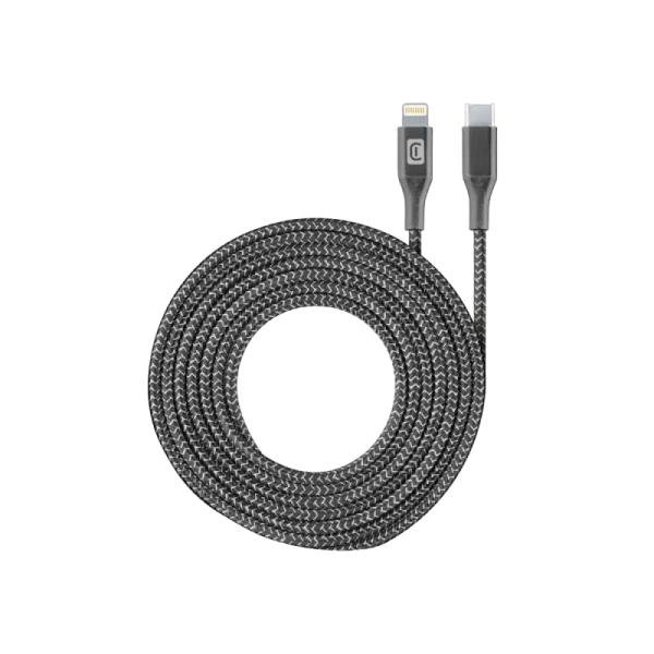 Кабель для передачи данных Cellularline Long Cable, Lightning/USB Type-C, 2,5м, Чёрный