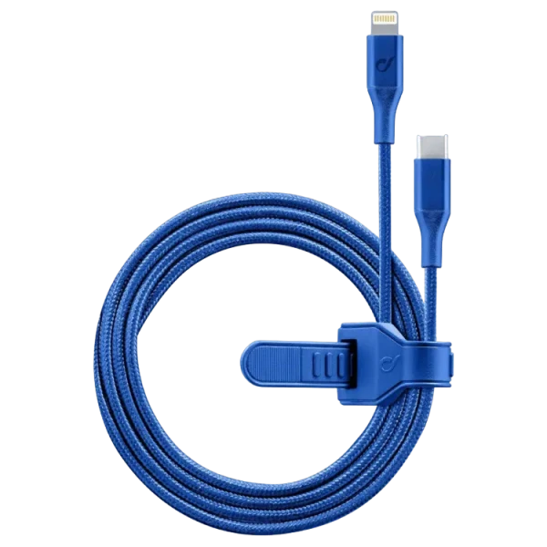 Кабель для зарядки и синхронизации Cellularline Satellite MFI, USB Type-C/Lightning, 1м, Синий