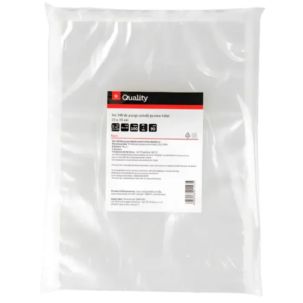 Pungi de vidat Transgourmet Quality 50 pungi netede 15x30, Transparent Pungi de vidat Transgourmet Quality 50 pungi netede 15x30, Transparent