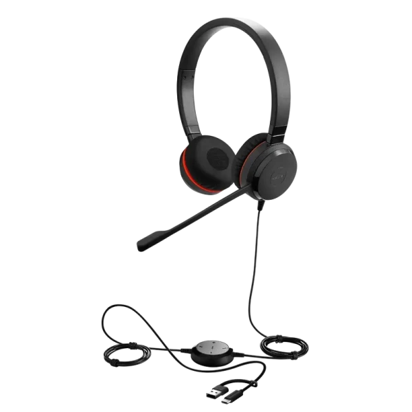 Headset Jabra Evolve 30 II, Stereo MS, USB C/A adapter, Black