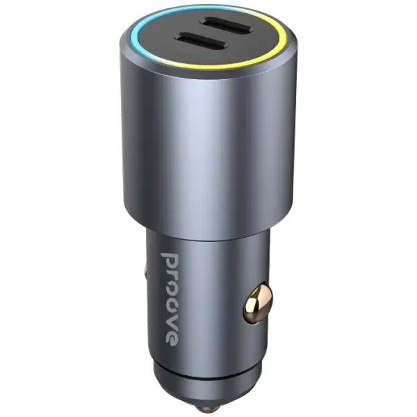 Car Charger Proove Double Energy 50W (Type-C + Type-C) Metal Gray Car Charger Proove Double Energy 50W (Type-C + Type-C) Metal Gray