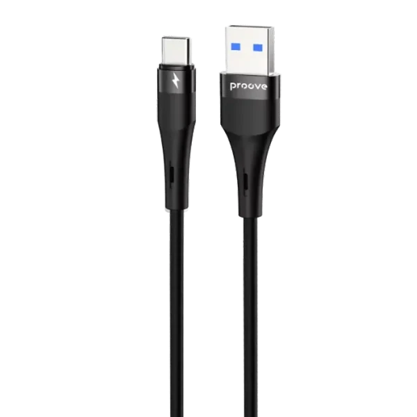 Cablu USB (Type-C), Proove Light Silicone Plus USB to Type-C 3A (1m), Black