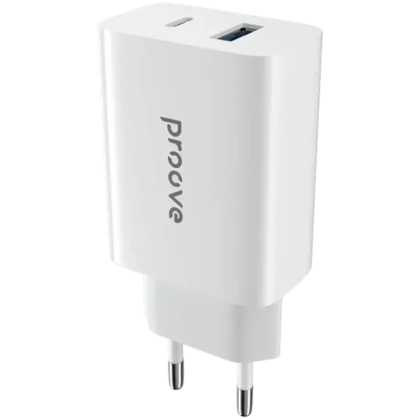 Incarcator Proove, Rapid 20W, USB+Type-C, (fara cablu),White