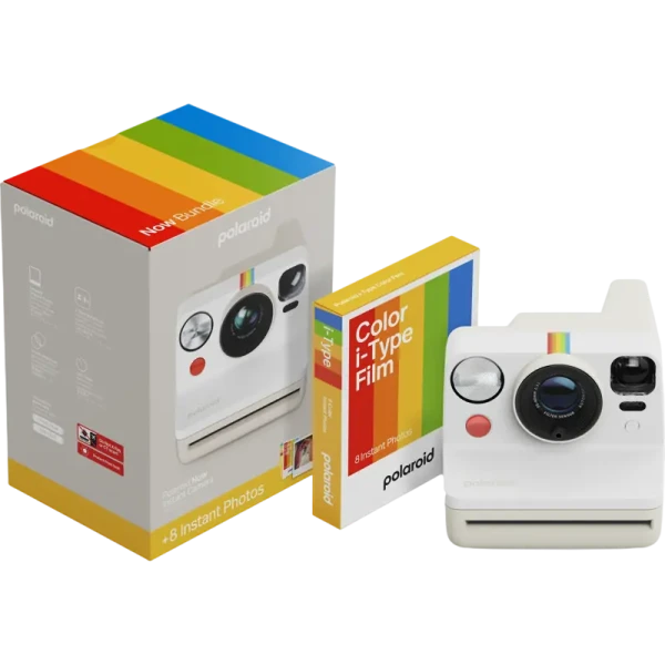 Cameră Foto Polaroid Now Gen 3 + Color Film Bundle, Alb