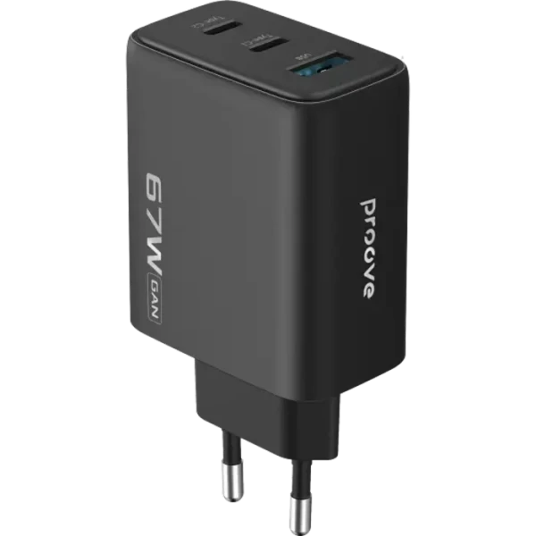 Incarcator Proove, Silicone Power 67W, 2Type-C+USB, (fara cablu), Black Incarcator Proove, Silicone Power 67W, 2Type-C+USB, (fara cablu), Black