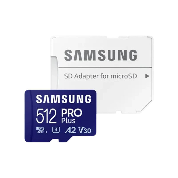 .512GB MicroSD (Class 10) UHS-I (U3) +SD adapter, Samsung PRO Plus "MB-MD512SA" (R/W:180/130MB/s)