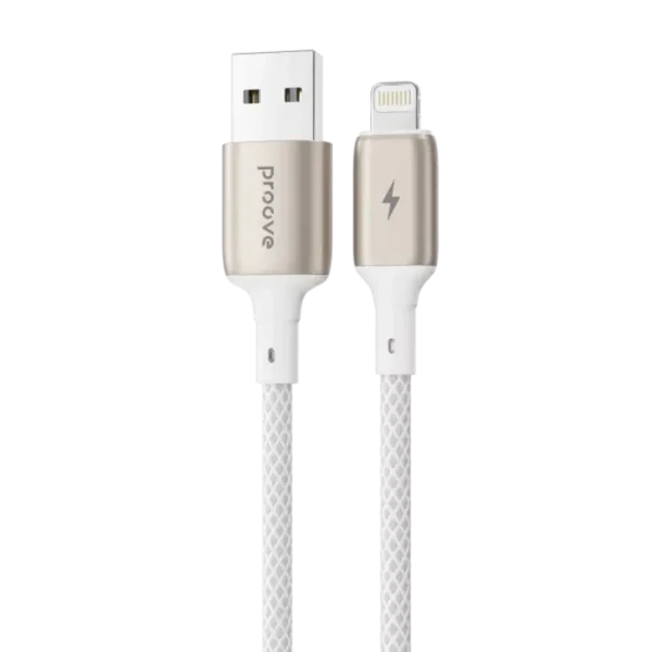 Cablu USB (8-pin), Proove Dense Metal 2.4A (1m), White