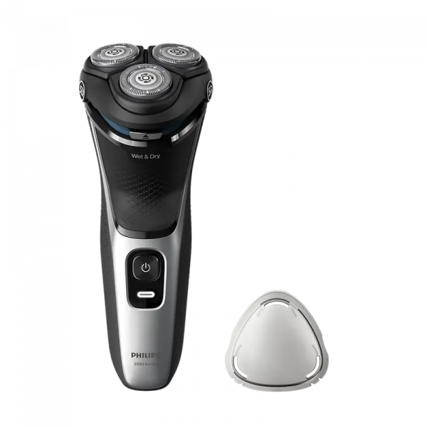 Электробритва мужская Philips 3000 Series Чёрный | Серебристый - Роторная | Влажный,Сухой | 60 мин