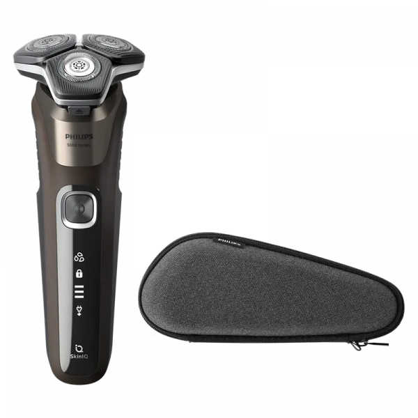 Электробритва мужская Philips Series 5000 Коричневый - Роторная | Влажный,Сухой | 60 мин