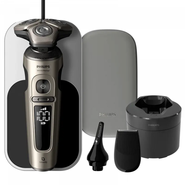Электробритва мужская Philips S9000 Prestige Champagne gold - Роторная | Влажный,Сухой | 60 мин