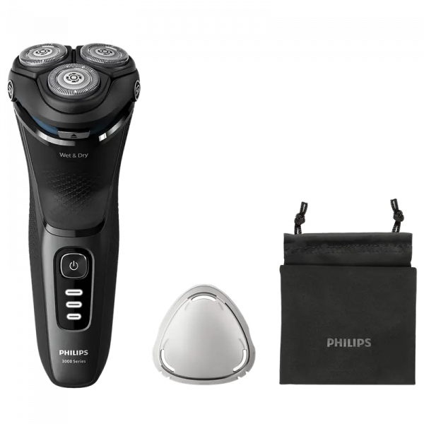 Электробритва мужская Philips 3000 Series Space Grey - Роторная | Влажный,Сухой | 60 мин