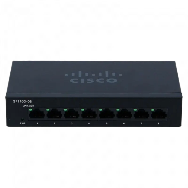 Switch de rețea Cisco SF110D-08 Negru - 8x 10/100 Mbps