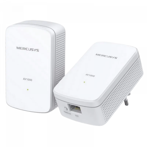 Адаптер Powerline MERCUSYS AV1000 Kit Белый - 2.35 Вт | AV1000, 1000 Мбит/с