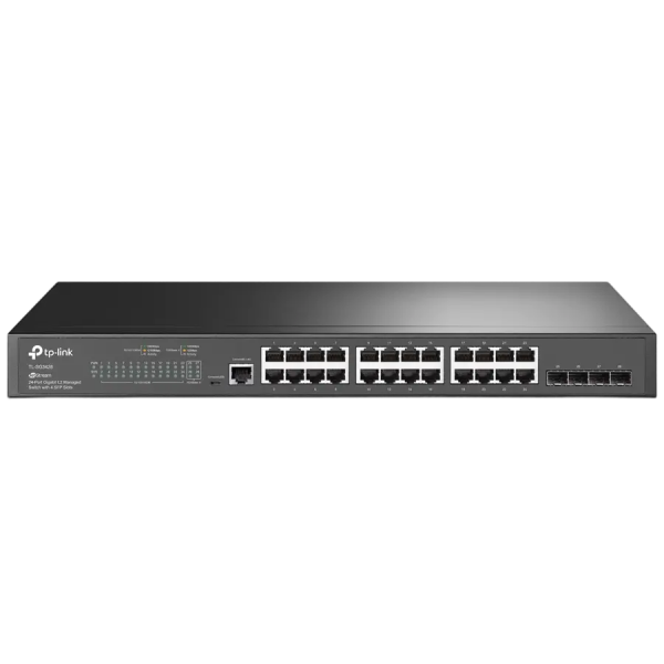 Сетевой коммутатор TP-LINK TL-SG3428 Черный - 24x 10/100/1000 Мбит/с Сетевой коммутатор TP-LINK TL-SG3428 Черный - 24x 10/100/1000 Мбит/с