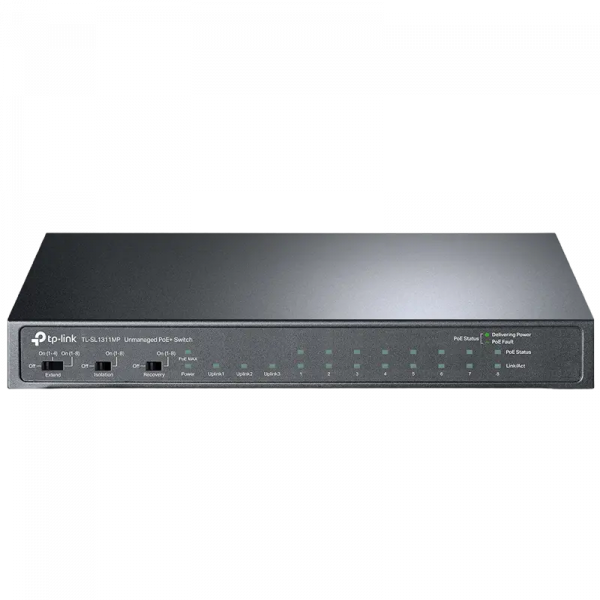 Comutator PoE TP-LINK Desktop Switch Negru - 140.92 W | 8x IEEE 802.3af/at Comutator PoE TP-LINK Desktop Switch Negru - 140.92 W | 8x IEEE 802.3af/at