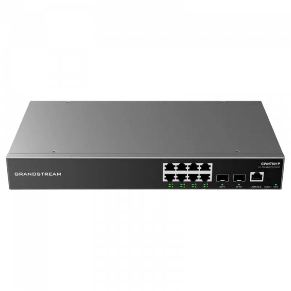 Comutator PoE Grandstream GWN7801P Negru - 150 W | IEEE 802.3af/at