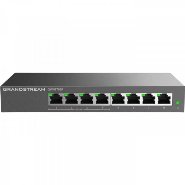 Comutator PoE Grandstream GWN7701P Gri - 60 W | 4x IEEE 802.3af/at Comutator PoE Grandstream GWN7701P Gri - 60 W | 4x IEEE 802.3af/at