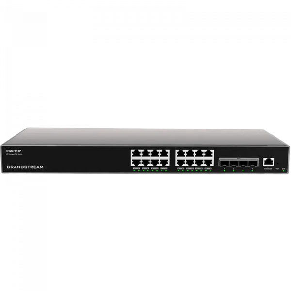 PoE коммутатор Grandstream GWN7812P Черный - 240 Вт | 16x IEEE 802.3af/at