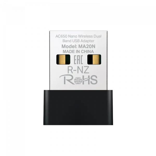 USB Aдаптер MERCUSYS MA20N Черный - 200 Mбит/c, 433 Mбит/c