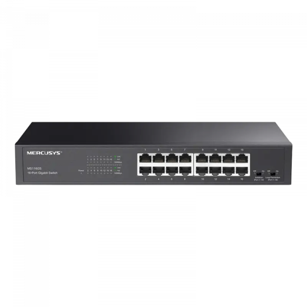 Сетевой коммутатор MERCUSYS MS116GS Черный - 16x 10/100/1000 Мбит/с