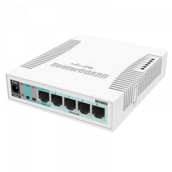Коммутатор MikroTik RB260GS Белый - 5x 10/100/1000 Мбит/с