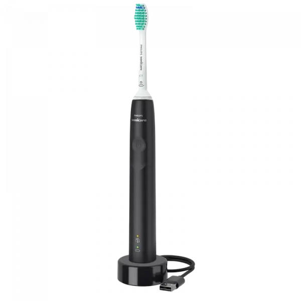 Periuță de dinți electrică Philips Sonicare 3100 Series Negru - Pentru adulți | Oscilant | Moale | Oval Periuță de dinți electrică Philips Sonicare 3100 Series Negru - Pentru adulți | Oscilant | Moale | Oval