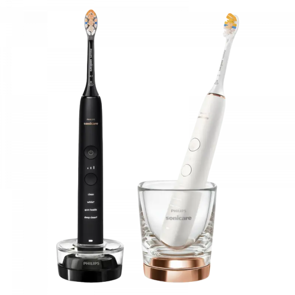 Электрическая зубная щетка Philips Sonicare DiamondClean 9000 Чёрный | Розовое золото - Для взрослых | Средняя | Вытянутая Электрическая зубная щетка Philips Sonicare DiamondClean 9000 Чёрный | Розовое золото - Для взрослых | Средняя | Вытянутая