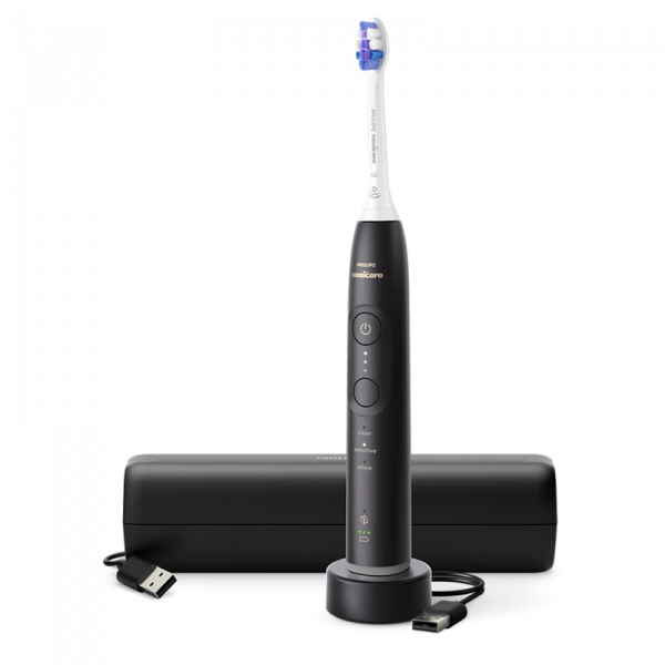 Periuță de dinți electrică Philips HX7411/02 Negru - Pentru adulți | Extra-moale | Oval