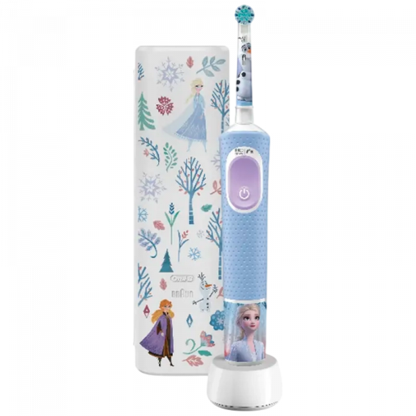 Электрическая зубная щетка Braun Oral-B Vitality PRO Kids Frozen Светло-голубой - Для детей | Возвратно-Вращательные | Экстра-мягкая | Круглая Электрическая зубная щетка Braun Oral-B Vitality PRO Kids Frozen Светло-голубой - Для детей | Возвратно-Вращательные | Экстра-мягкая | Круглая