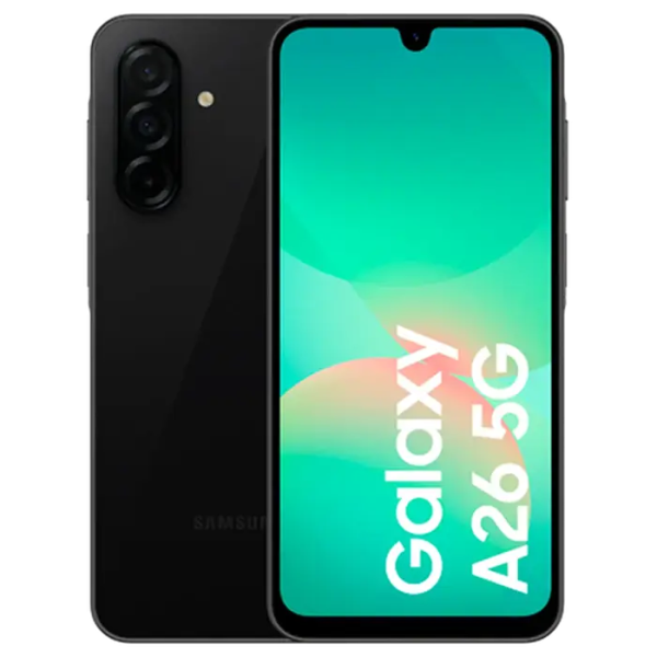 Smartphone Samsung Galaxy A26 , 6 GB / 128GB - 6.7" | Super AMOLED | 120 Hz | 5000 mAh | nano-SIM Dual | Negru Smartphone Samsung Galaxy A26 , 6 GB / 128GB - 6.7" | Super AMOLED | 120 Hz | 5000 mAh | nano-SIM Dual | Negru