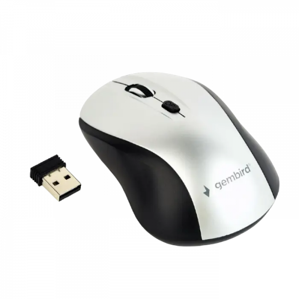 Mouse Gembird MUSW-4B-02-BS Negru/Argintiu - Optical | 1600 dpi | Fără fir