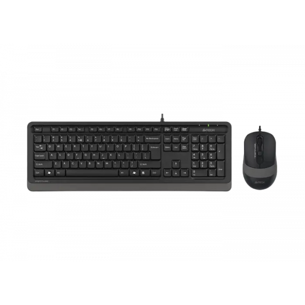 Set Tastatură + Mouse A4Tech F1010 Membrană Gri - Cu fir | Română,Engleza,Rusă