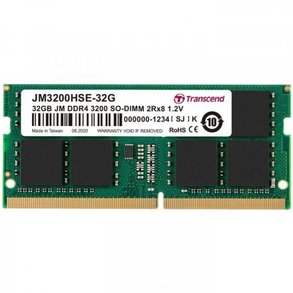 Оперативная память Transcend PC25600 32 ГБ - DDR4 SDRAM | 3200 МГц | 1x 32 ГБ