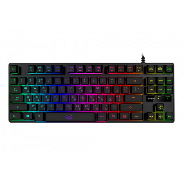 Tastatură SVEN KB-G7400 Membrană Negru - Cu fir | Engleza,Rusă Tastatură SVEN KB-G7400 Membrană Negru - Cu fir | Engleza,Rusă