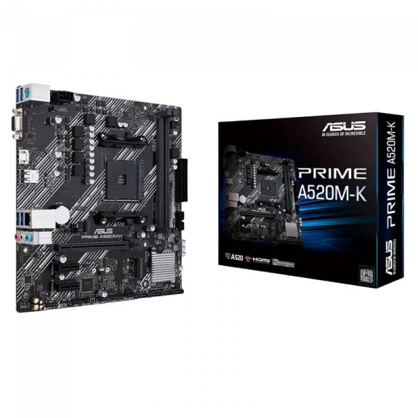 Материнская плата ASUS PRIME A520M-K AM4 Micro-ATX - AMD A520 | DDR4 SDRAM | 2x DIMM