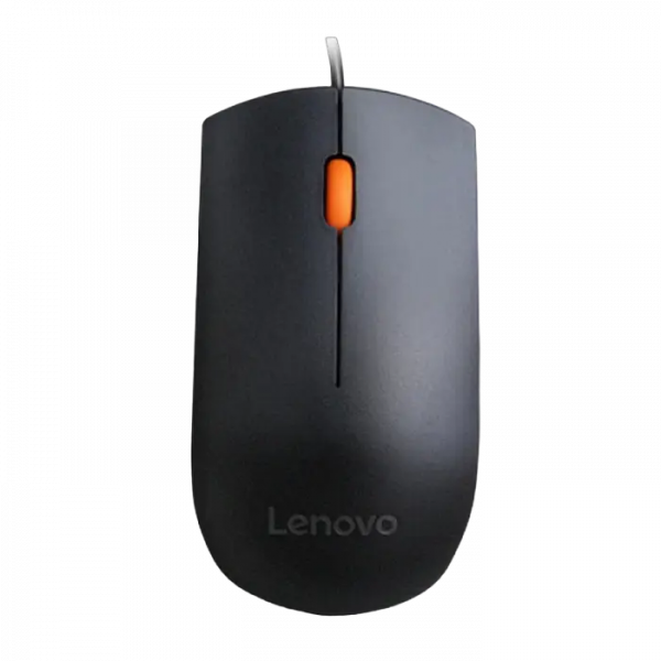 Мышь Lenovo 300 Чёрный - Оптический | 1600 dpi | Проводное
