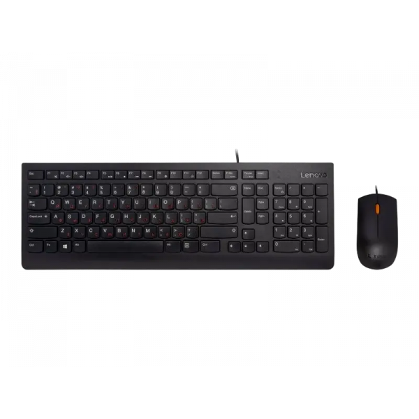 Клавиатура и мышь Lenovo 300 USB Combo Черный - Проводное | Английский,Русский Клавиатура и мышь Lenovo 300 USB Combo Черный - Проводное | Английский,Русский