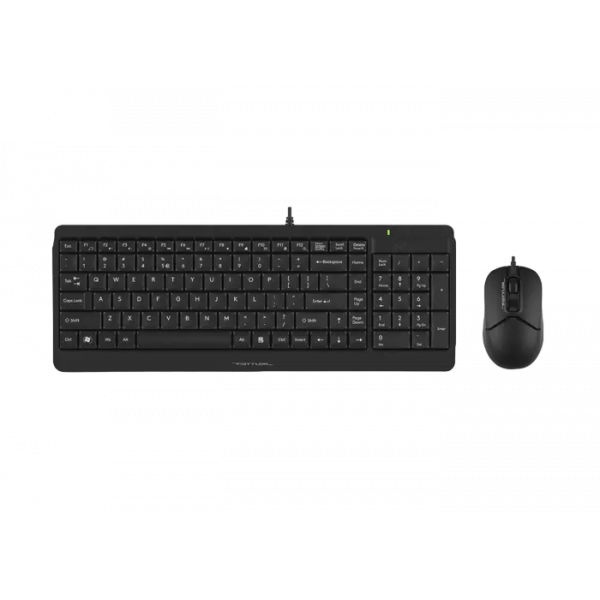 Set Tastatură + Mouse A4Tech F1512 Membrană Negru - Cu fir | Română,Engleza,Rusă
