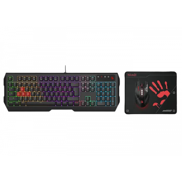 Set Tastatură + Mouse + Mouse Pad Bloody B1700 Membrană Negru - Cu fir