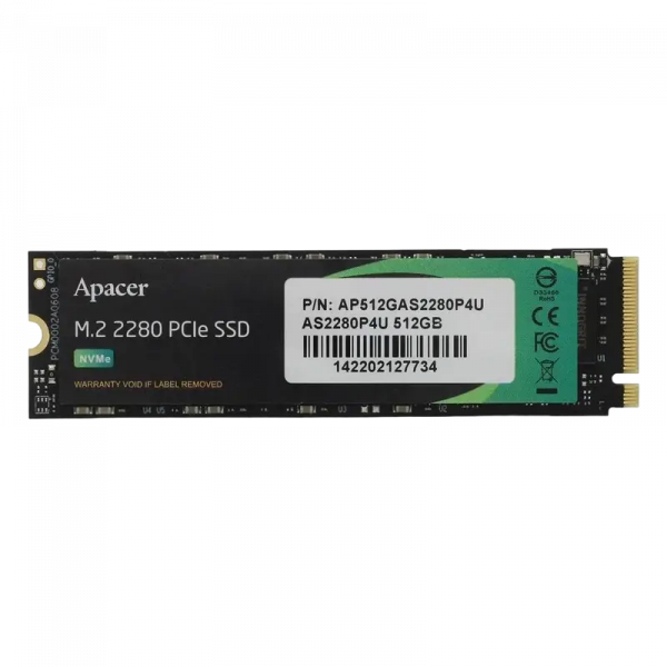 Накопитель SSD Apacer AS2280P4U 512GB - M.2 NVMe | NVMe PCIe 3.0 x4 | 2300 МБ/с