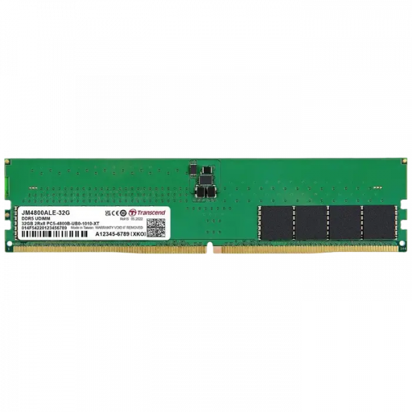 Оперативная память Transcend JetRam JetRam 32 ГБ Зеленый - DDR5 SDRAM | 4800 МГц | 1x 32 ГБ