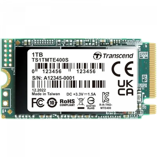 Накопитель SSD Transcend 400S 1024GB - M.2 NVMe | NVMe PCIe 3.0 x4 | 1700 МБ/с