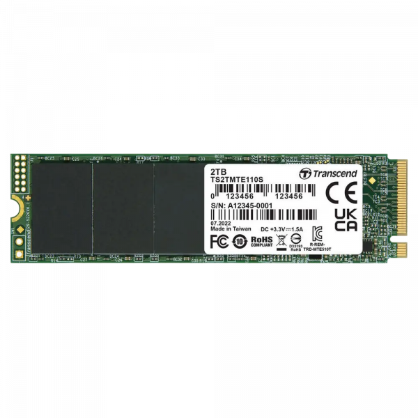 Накопитель SSD Transcend 110S 2000GB - M.2 NVMe | NVMe PCIe 3.0 x4 | 1700 МБ/с