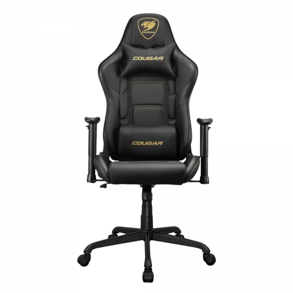 Игровое кресло Cougar ARMOR ELITE ПВХ Кожа Черный | Золотистый - Класс 4 | 126 - 133 см