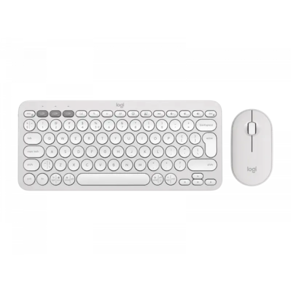 Set Tastatură + Mouse Logitech Pebble 2 Combo Membrană Alb - Fără fir | Engleza