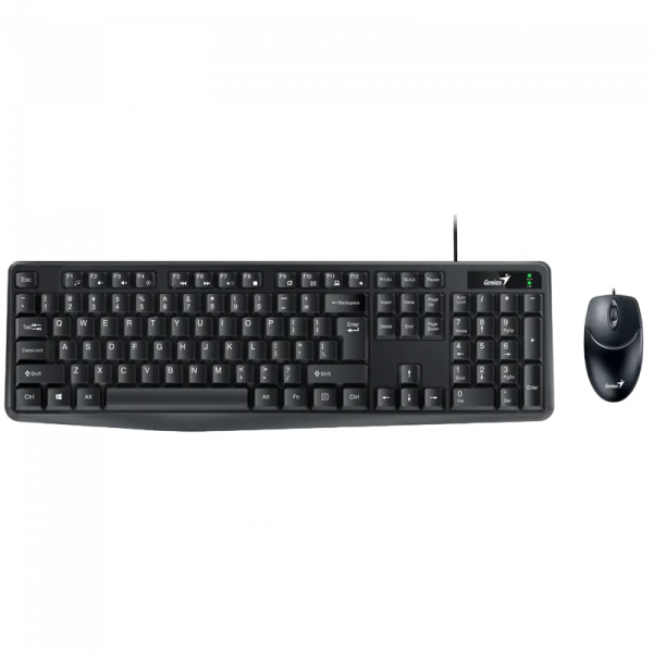 Set Tastatură + Mouse Genius KM-170 Membrană Negru - Cu fir | Rusă,Engleza